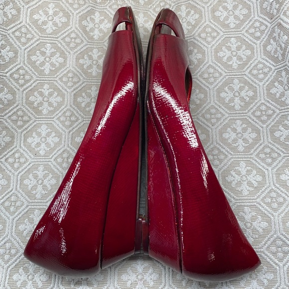 Custom Dyed Deep Red Patent Leather Cole Haan Heels - Picture 5 of 7